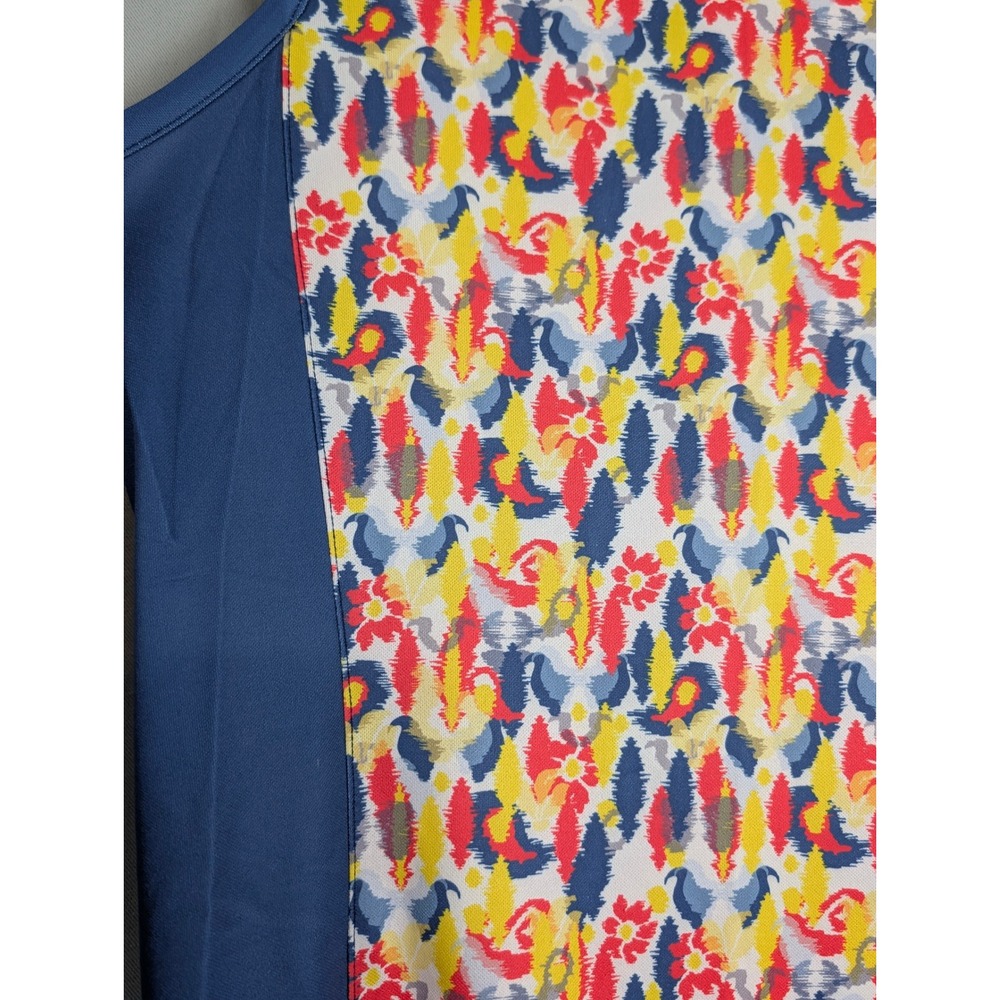Fringe Peyton Blue Abstract Print Sleeveless Golf Dress Quarter Zip Pockets SZ S - Picture 4 of 10